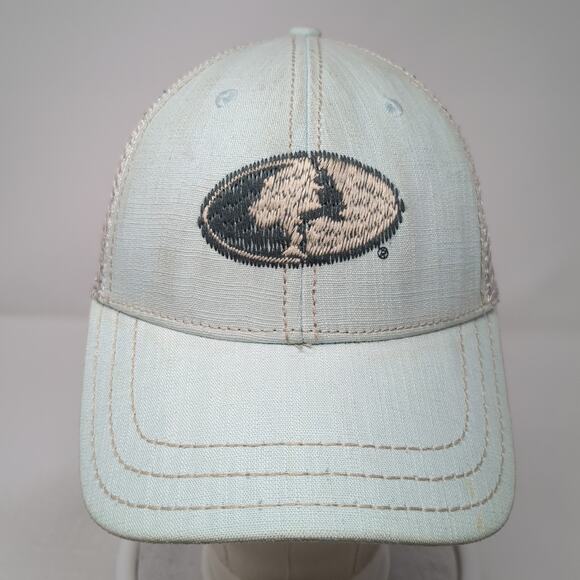 Mossy Oak Strapback Mesh Back Trucker Hat Blue One Size Embroidered - Picture 2 of 8
